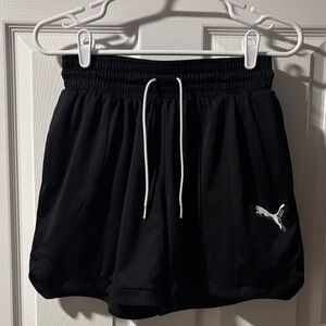 Puma Kids Black Shorts with White Logo
